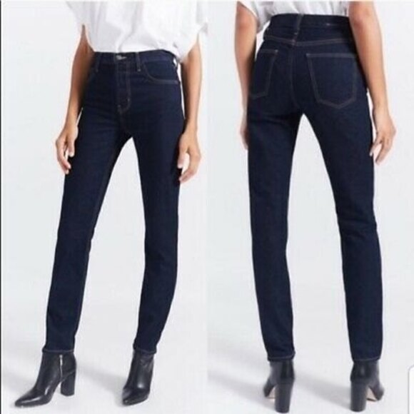 NWT Current Elliott The Stovepipe Jeans  size 25 High Waist Hearst Dark Wash - Picture 1 of 9